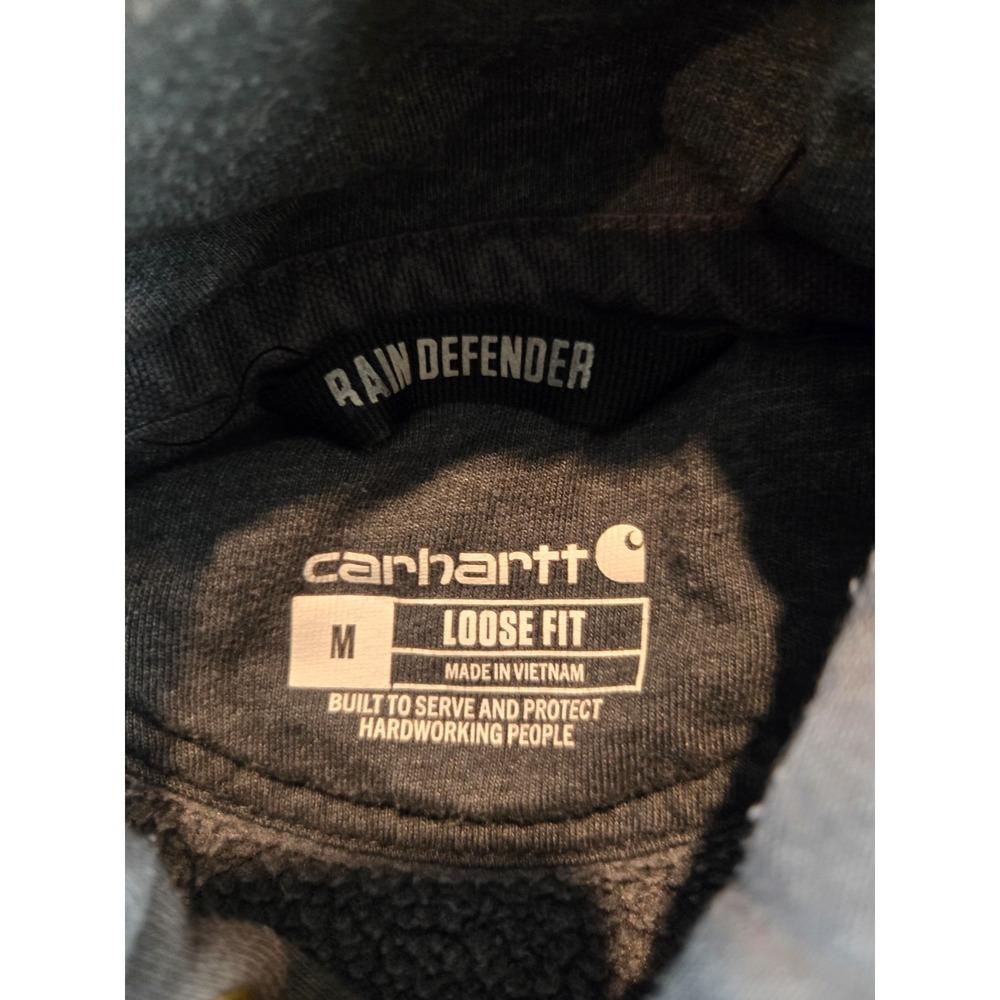 Carhartt‎ Rain Defender Hoodie Sweatshirt Mens M Gray Western Loose Fit 100615 - Picture 3 of 11